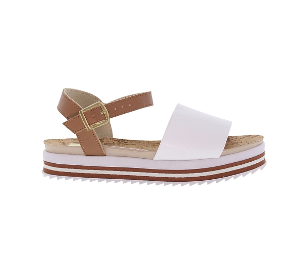 Girls White and Camel Flatform Sandals - Shop girls shoes online | Bata ...
